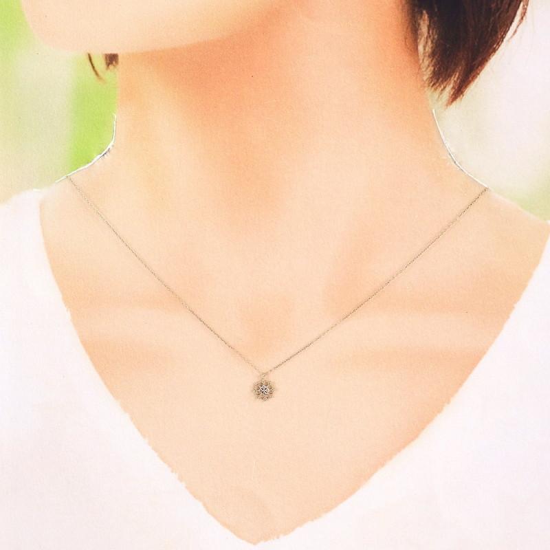 ネックレス 10金 フラワーモチーフ 40cm K10YG イエローゴールド