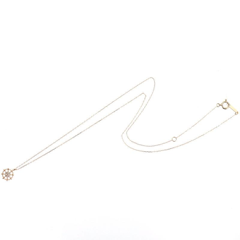 ネックレス 10金 フラワーモチーフ 40cm K10YG イエローゴールド
