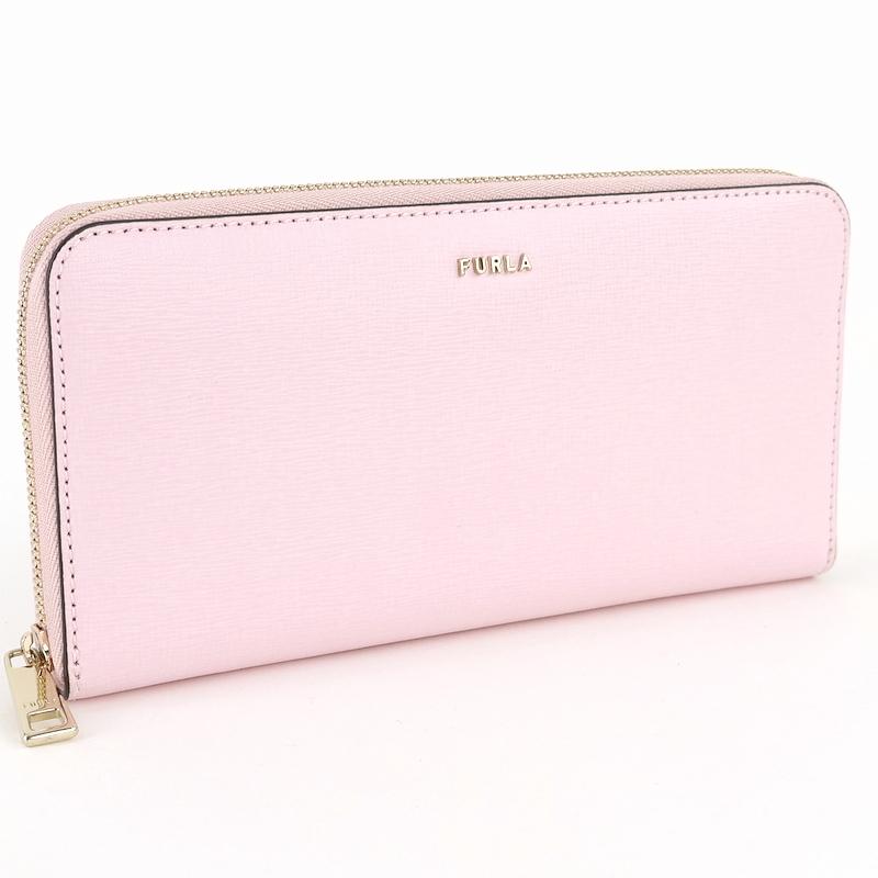 FURLA（フルラ） 財布 ピンク ラウンドファスナー長財布 無地 ワン