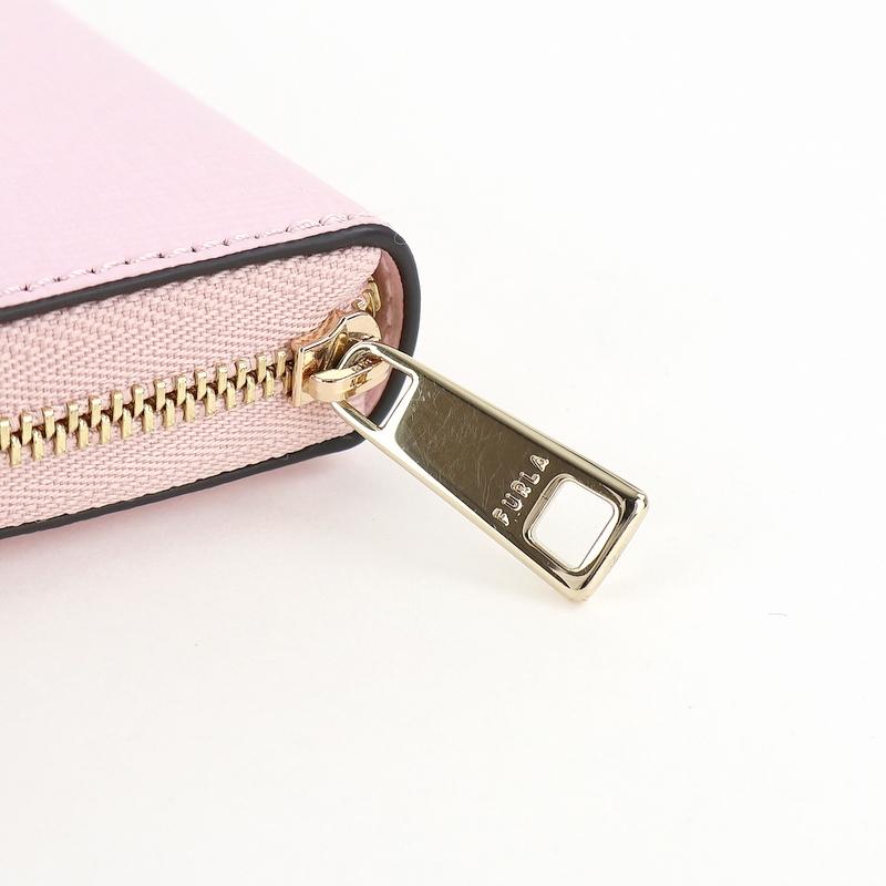 FURLA（フルラ） 財布 ピンク ラウンドファスナー長財布 無地 ワン