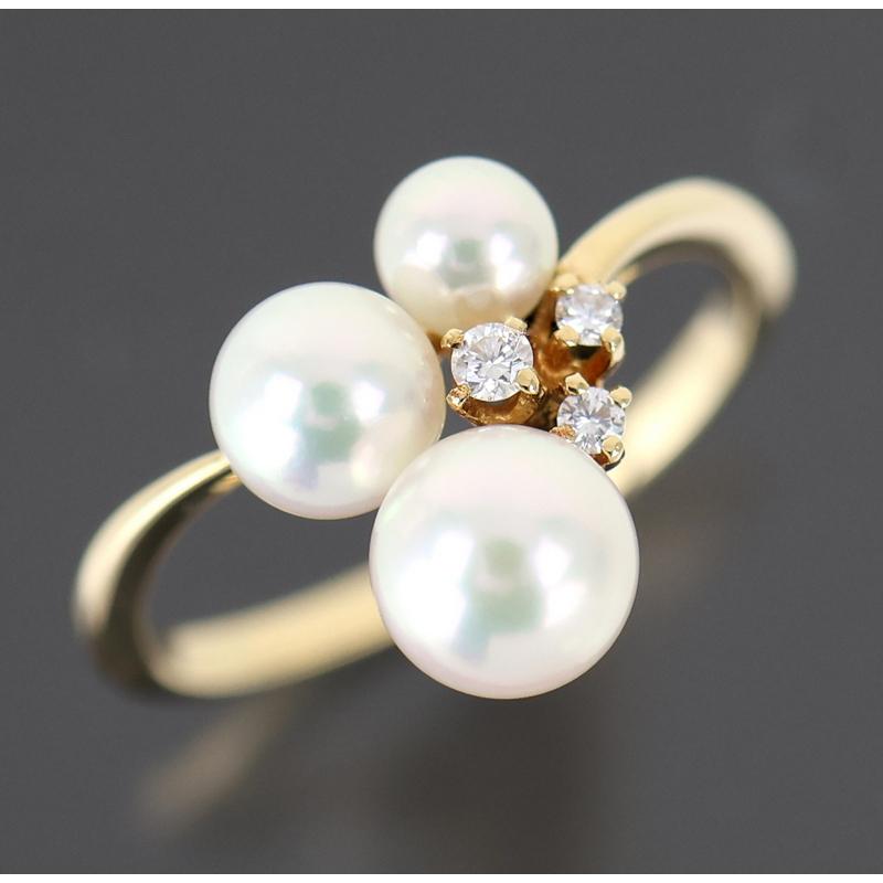 MIKIMOTO（ミキモト） 指輪 10号 パール 3.9mm〜5.7mm ダイヤモンド