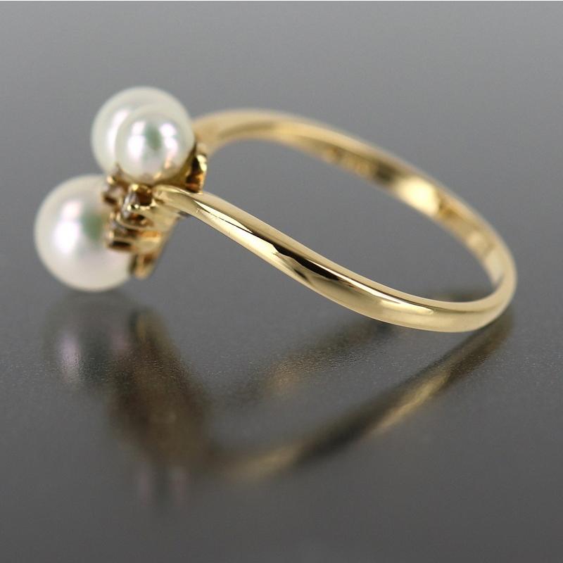 MIKIMOTO（ミキモト） 指輪 10号 パール 3.9mm〜5.7mm ダイヤモンド