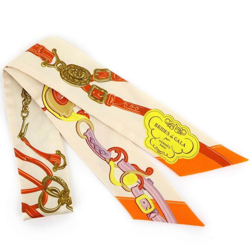 エルメス HERMES ツイリー ベージュサンドル×オレンジ×アントラシット エルメス HERMES ツイリー ベージュサンドル×オレンジ×アントラシット