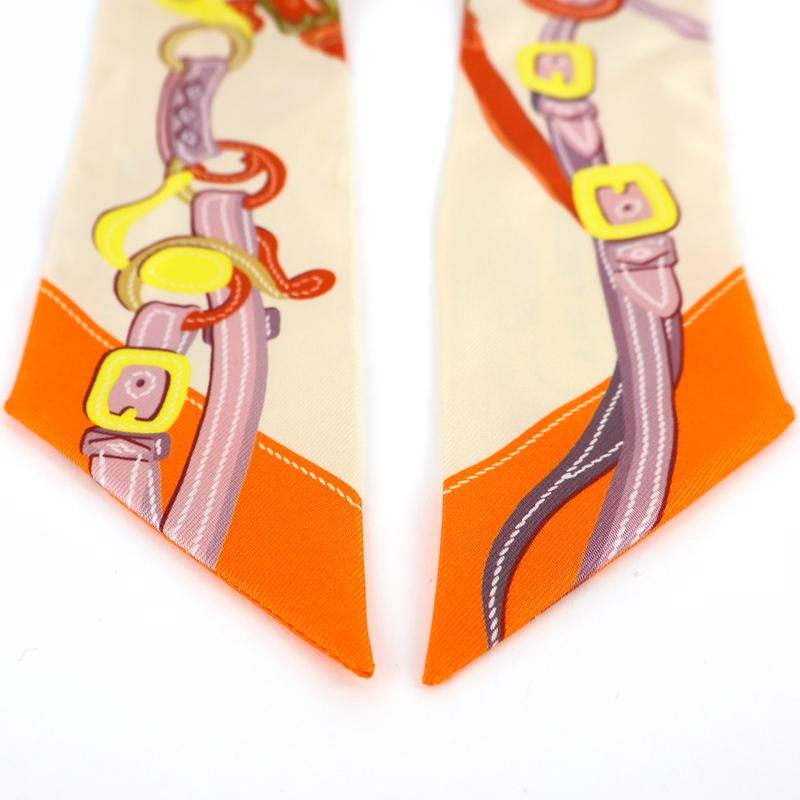 エルメス HERMES ツイリー ベージュサンドル×オレンジ×アントラシット エルメス HERMES ツイリー ベージュサンドル×オレンジ×アントラシット