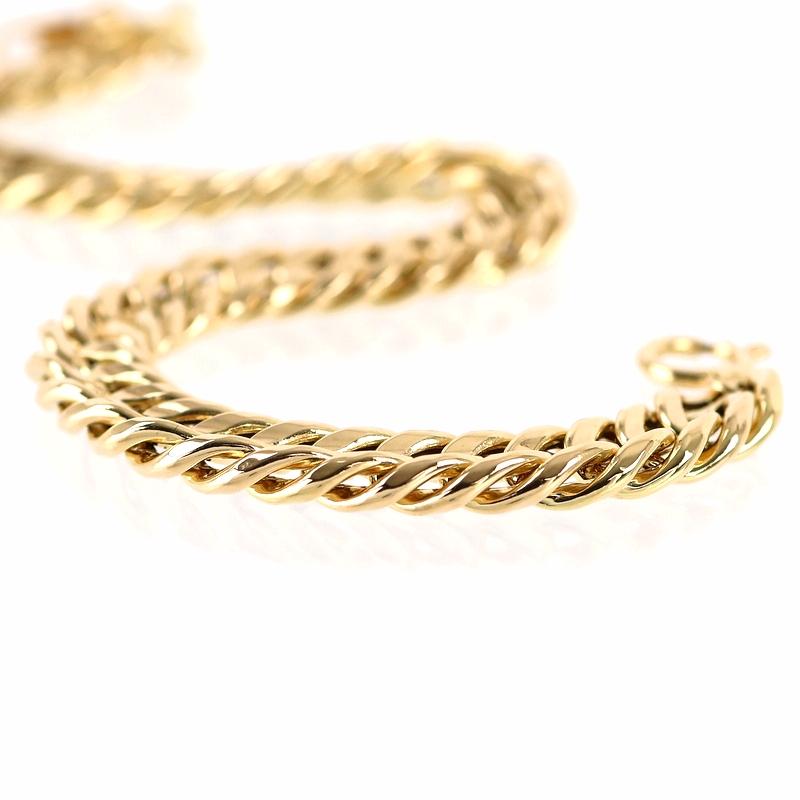 K１８ＹGブレスレット Classic CHESS（クラシックチェス） K18YG 中空ペーパークリップ