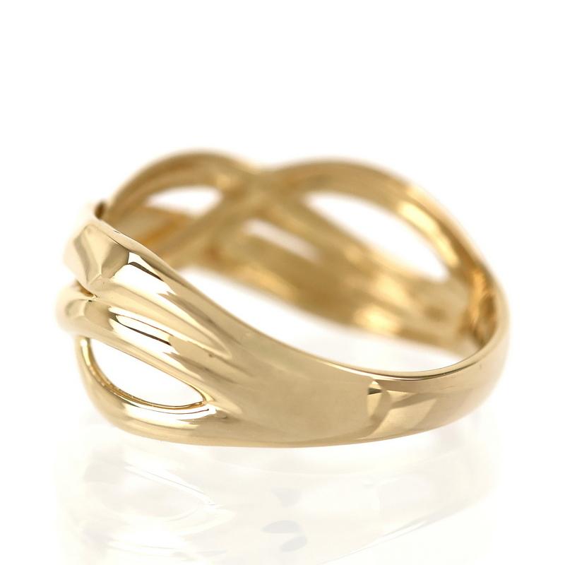 指輪 k18 レディース 11号 デザインリング 18金 K18YG イエロー