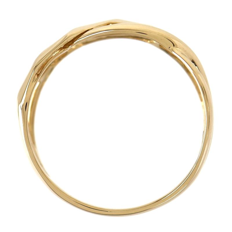 指輪 k18 レディース 11号 デザインリング 18金 K18YG イエロー