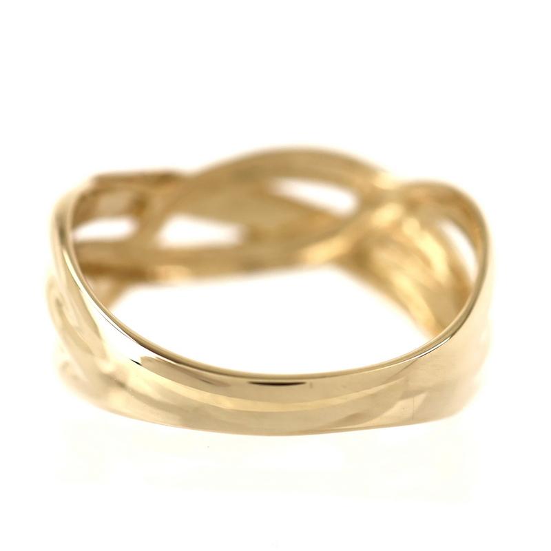 K18ゴールドリング 放射状彫刻0.71g/11号 指輪 k18 レディース 11号 デザインリング 18金 K18YG イエロー