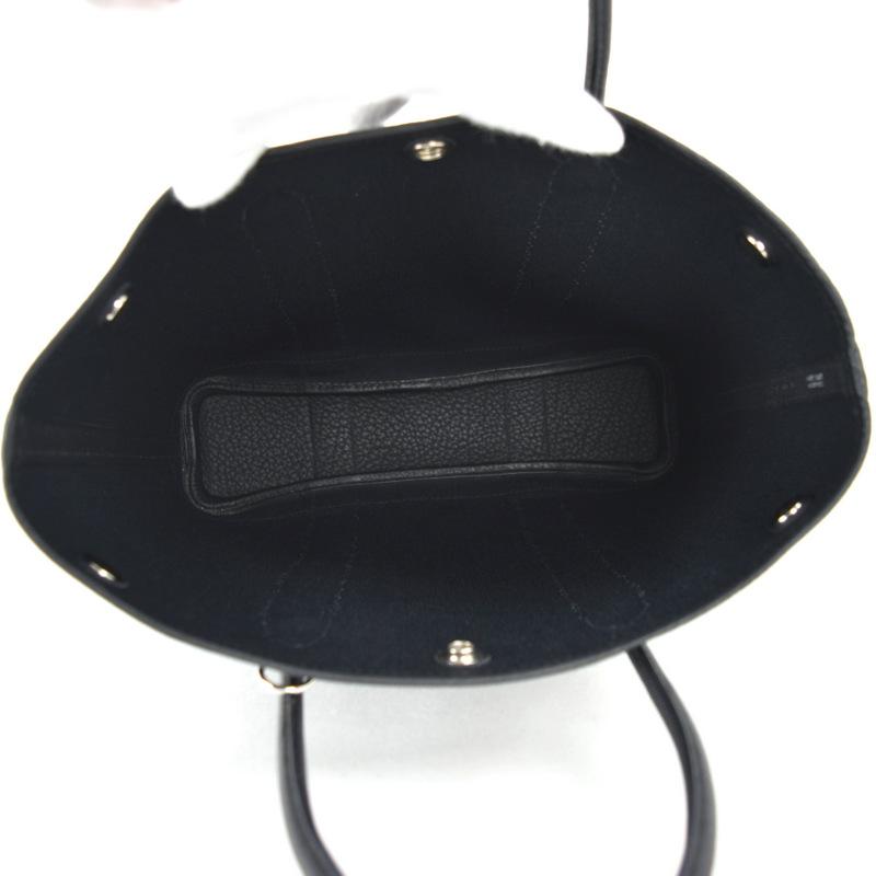 HERMES（エルメス） ガーデンファイル PM ブラック キャンバス×レザー