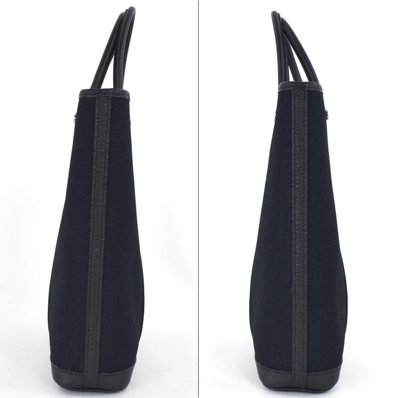 HERMES（エルメス） ガーデンファイル PM ブラック キャンバス×レザー
