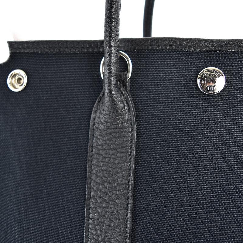 HERMES（エルメス） ガーデンファイル PM ブラック キャンバス×レザー