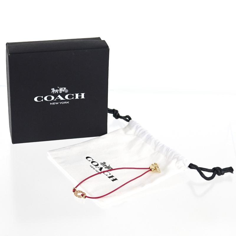 COACH（コーチ） レザースライダーブレスレット パヴェシグネチャー 