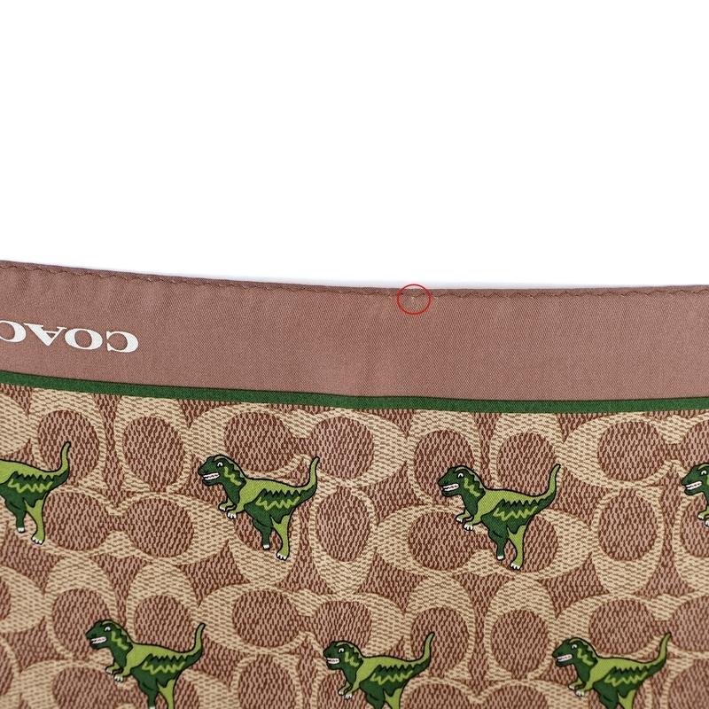 COACH（コーチ） レキシープリント シルク バンダナ 絹100％ ブラウン