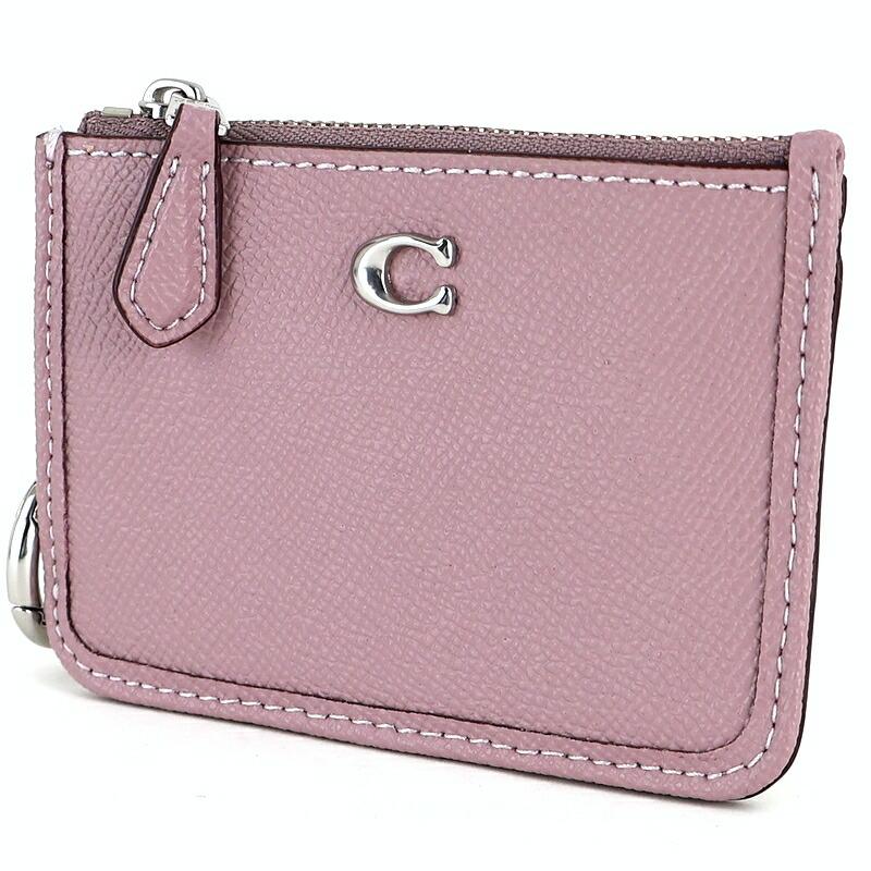 COACH（コーチ） ミニスキニーIDカードケース パープル系 レザー キー