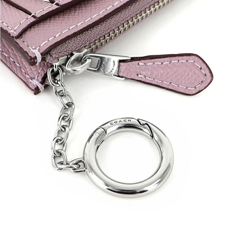 COACH（コーチ） ミニスキニーIDカードケース パープル系 レザー キー