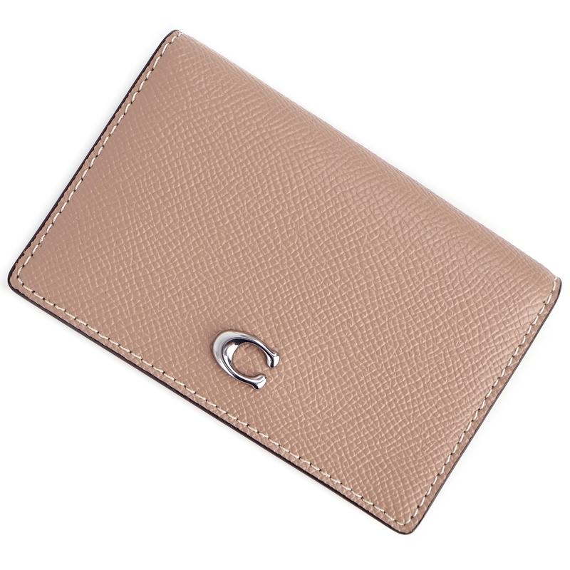 未使用品☆コーチ☆ビジネス カードケース 名刺入れ☆レディース メンズ COACH（コーチ） ビジネスカードケース 名刺入れ グレージュ系 クロス