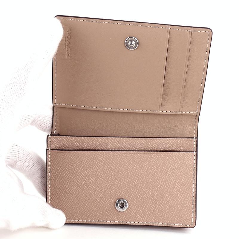 未使用品☆コーチ☆ビジネス カードケース 名刺入れ☆レディース メンズ COACH（コーチ） ビジネスカードケース 名刺入れ グレージュ系 クロス