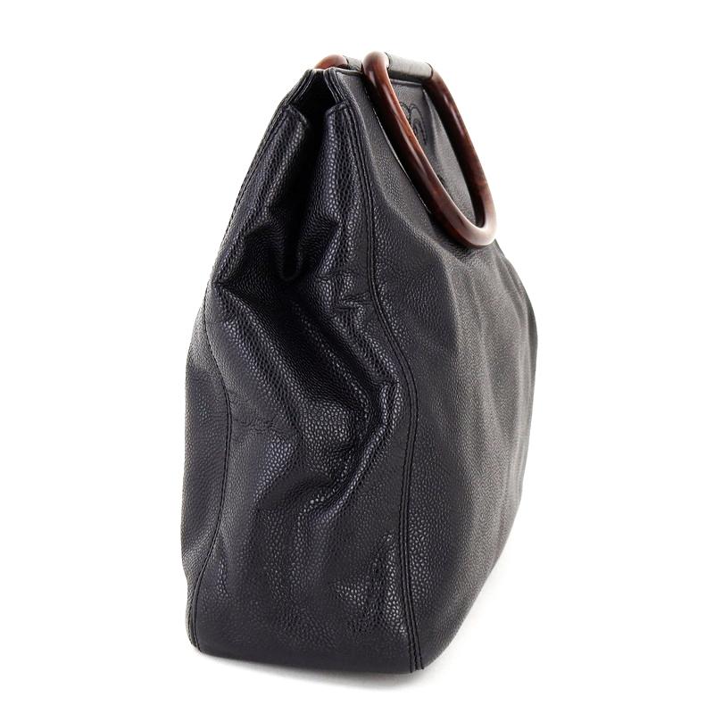 CHANEL（シャネル） バッグ キャビアスキン ウッドハンドル トート