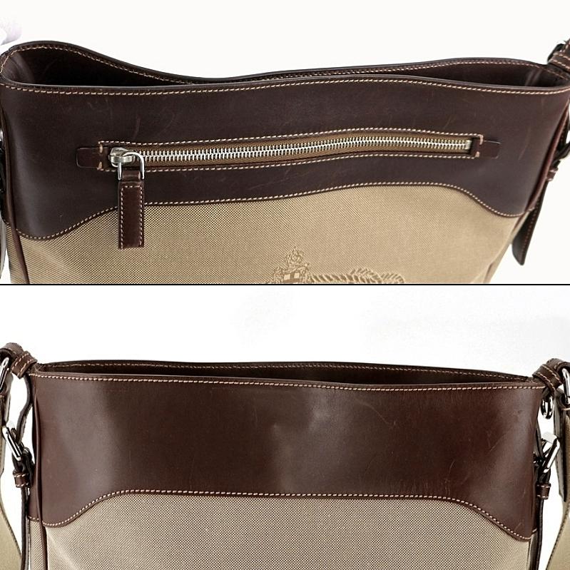 PRADA プラダ トートバッグ ジャガード レザー ベージュ ダークブラウン PRADA（プラダ） バッグ 中古 ジャガード ショルダーバッグ ベージュ