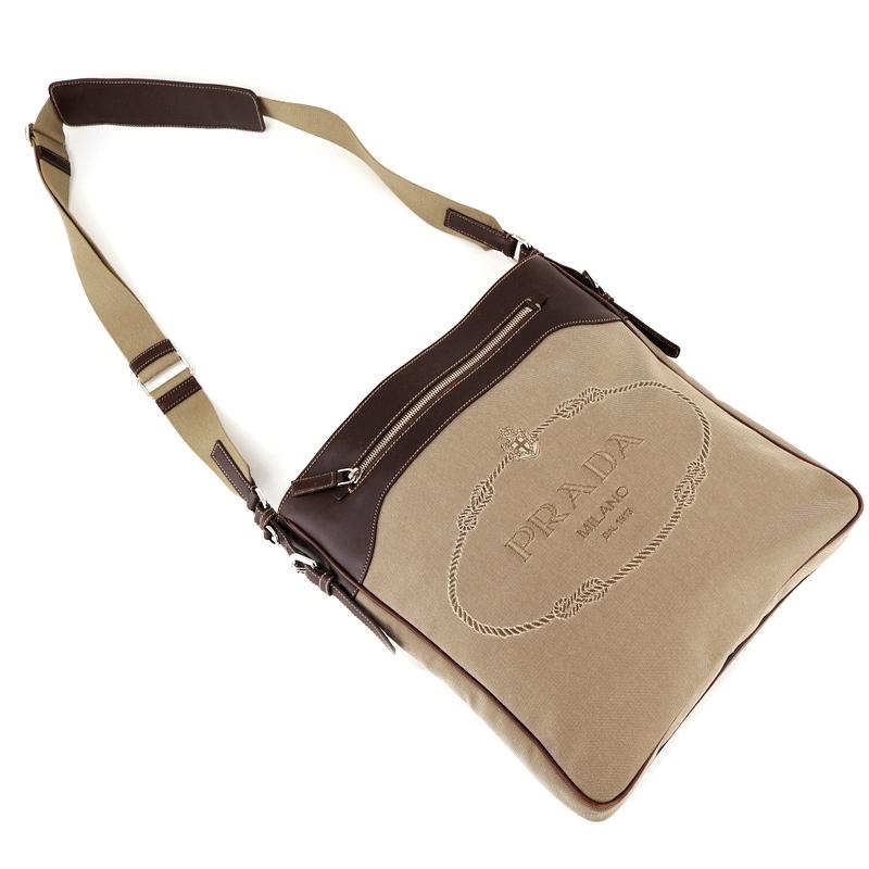 PRADA（プラダ） バッグ 中古 ジャガード ショルダーバッグ ベージュ