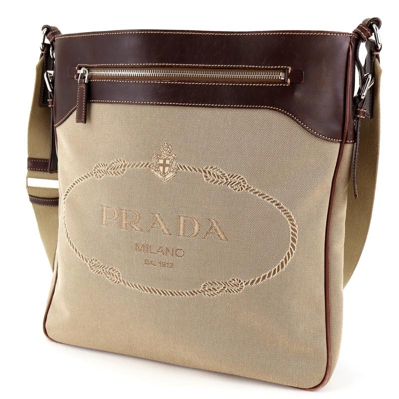 PRADA（プラダ） バッグ 中古 ジャガード ショルダーバッグ ベージュ