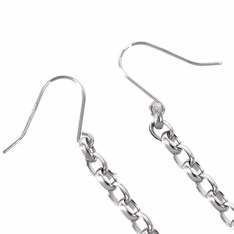 ピアス 18金 K18WG ホワイトゴールド チェーン フックピアス 両耳用 