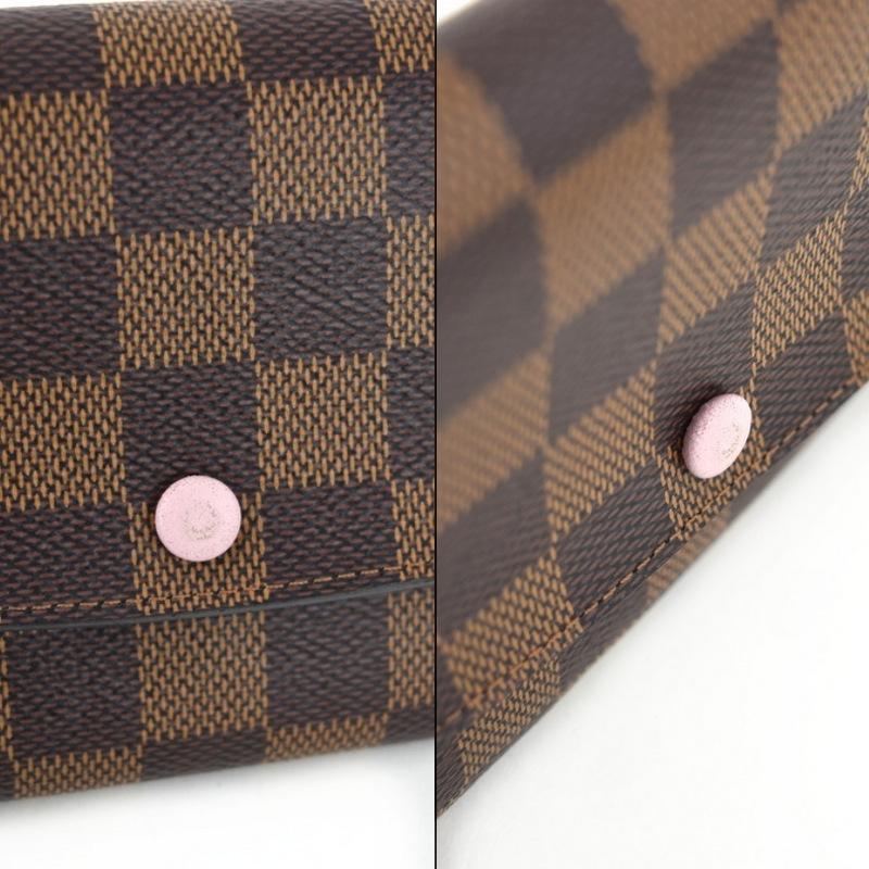 【極美品】ルイヴィトン 薄型長財布 ダミエ エミリー フューシャ LOUIS VUITTON ルイヴィトン 財布 レディース ダミエ