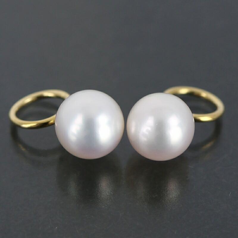 MIKIMOTO（ミキモト） イヤリング パール 7.7mm 7.8mm ダイヤ フープ