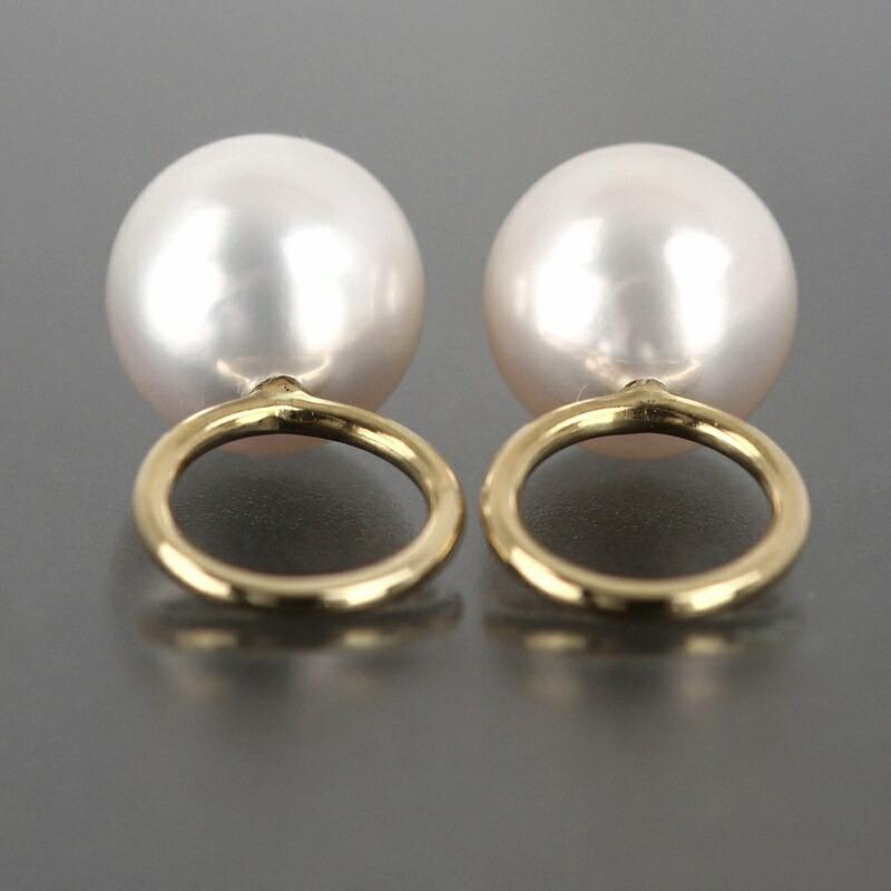 MIKIMOTO（ミキモト） イヤリング パール 7.7mm 7.8mm ダイヤ フープ