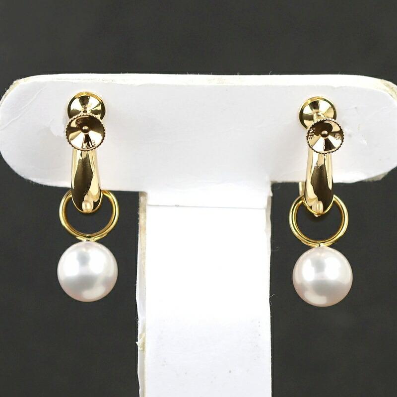 MIKIMOTO（ミキモト） イヤリング パール 7.7mm 7.8mm ダイヤ フープ