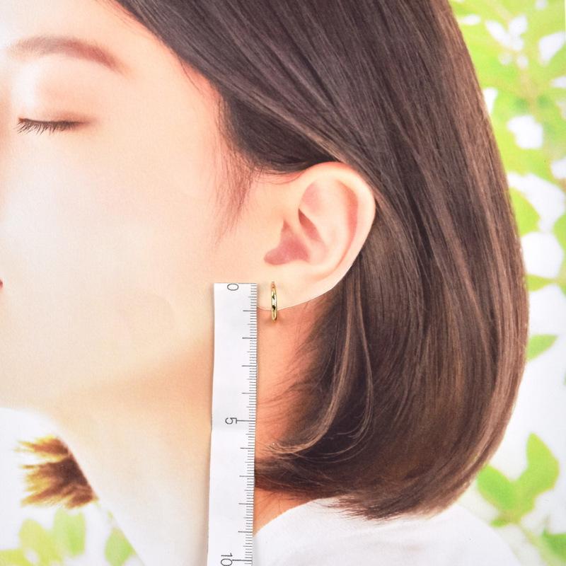 ピアス レディース 18金 フープピアス 0.8g イエローゴールド K18YG 