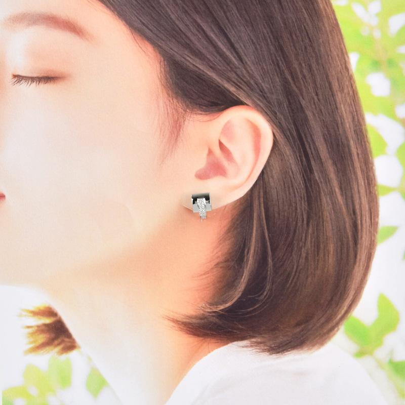 キャサジ ピアス レディース 18k 18金 ホワイトゴールド ダイヤモンド