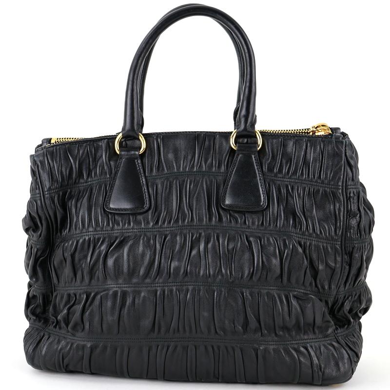 PRADA プラダ バッグ レディース ギャザードレザー トートバッグ