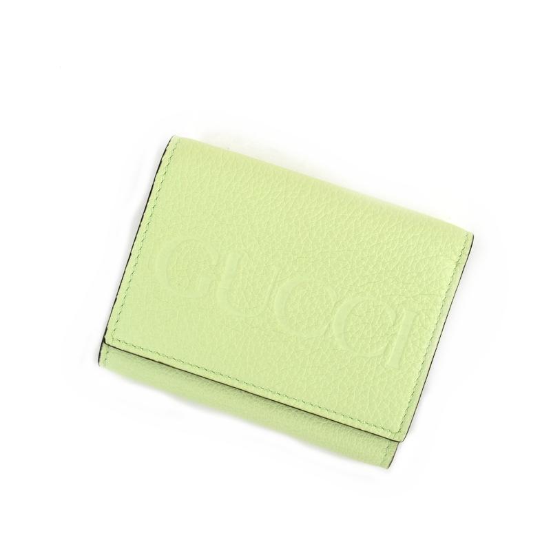 GUCCI グッチ 財布 レザー 三つ折り財布 731694 ライトグリーン