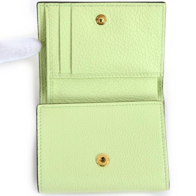 GUCCI（グッチ） 財布 レザー 三つ折り財布 731694 ライトグリーン