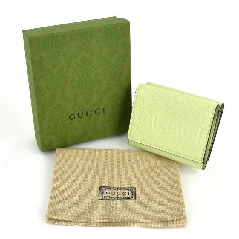 GUCCI（グッチ） 財布 レザー 三つ折り財布 731694 ライトグリーン