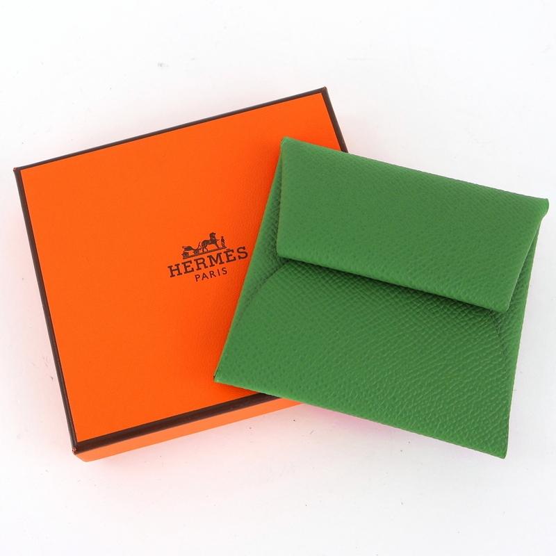 美品✨エルメス　バスティア　ケース　レアカラー　グリーン HERMES（エルメス） バスティアヴェルソ コインケース レザー グリーン