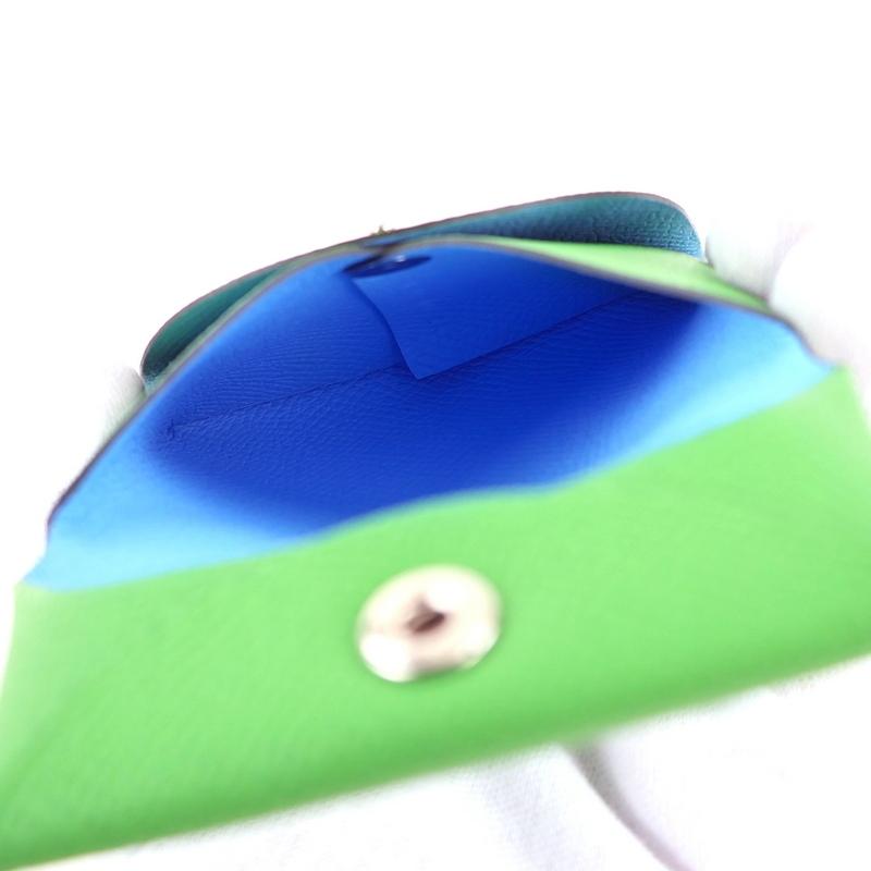 HERMES エルメス バスティアヴェルソ コインケース レザー グリーン系  