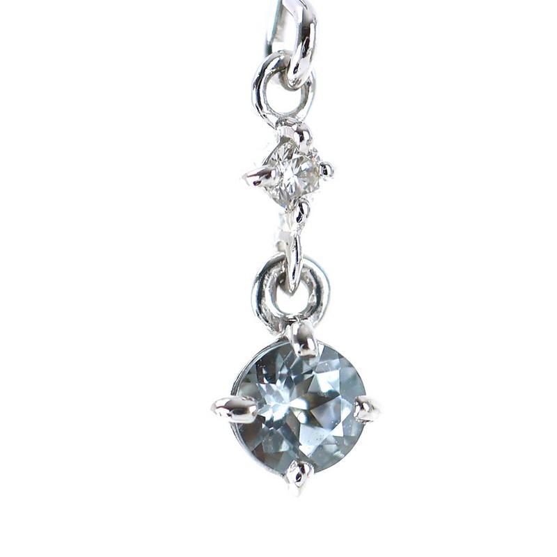 4℃（ヨンドシー） ピアス アクアマリン ダイヤモンド 14k 14金