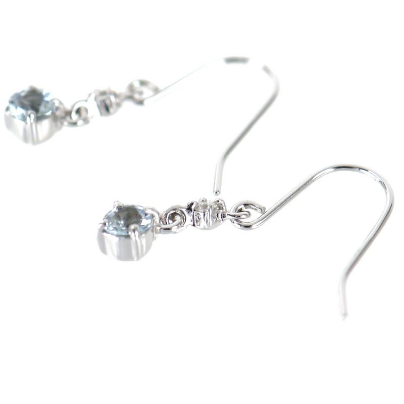 4℃（ヨンドシー） ピアス アクアマリン ダイヤモンド 14k 14金