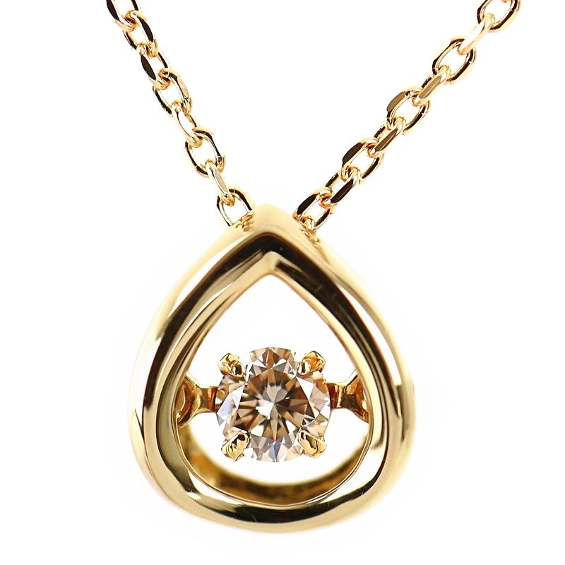 ダンシングストーン ネックレス ダイヤ 0.08ct 18金 K18YG 45cm 