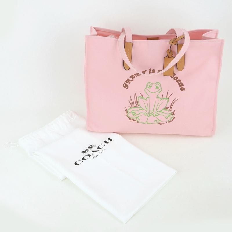 COACH コーチ トート42 ピンク カエルプリント 100%リサイクル COACH コーチ トート42 ピンク カエルプリント 100%リサイクル