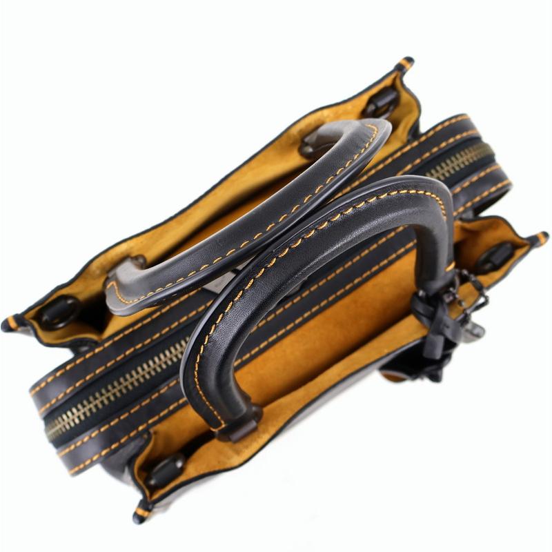 【美品】コーチ 20315 ローグ 25 グラブタン 3way ハンドバッグ ローグ コーチ バッグ ハンドバッグ 20315 ブラック グラブタンレザー