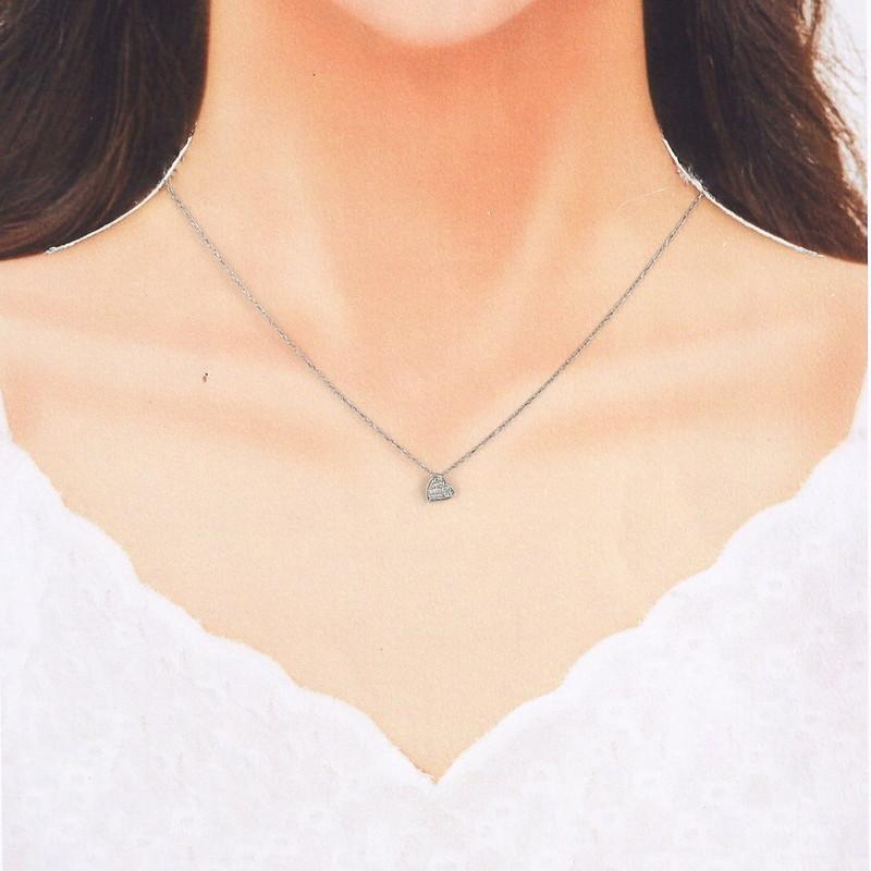 K18 ホワイトゴールド ハートネックレス ネックレス レディース ハートモチーフ 18k 18金 ホワイトゴールド