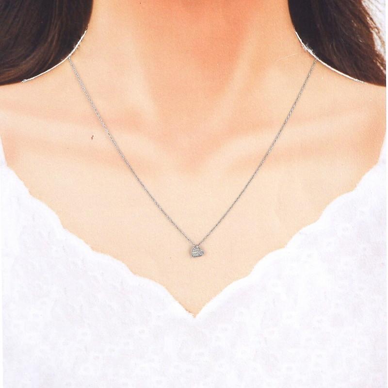 ネックレス レディース ハートモチーフ 18k 18金 ホワイトゴールド
