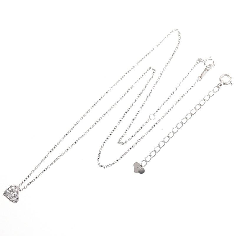ネックレス レディース ハートモチーフ 18k 18金 ホワイトゴールド