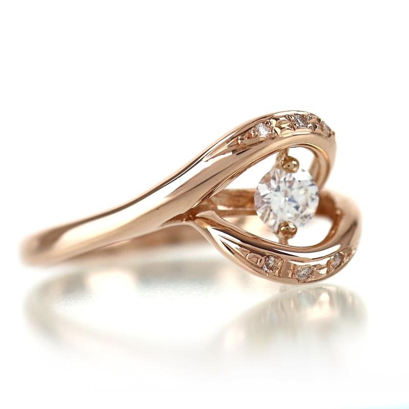 ダンシングストーン リング K18PG ダイヤモンド 0.23ct 12号