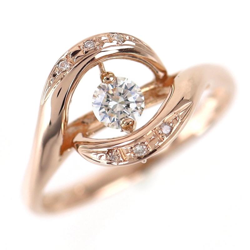 K18 ダイヤモンドリング　12号 K18 ダイヤモンド リンクデザインリング size12号 18金 ダイヤモンド