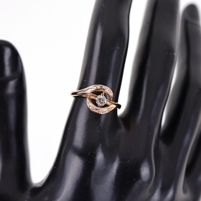 ダンシングストーン リング K18PG ダイヤモンド 0.23ct 12号