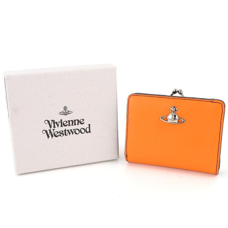 ヴィヴィアンウエストウッド 二つ折り財布 がま口 オレンジ